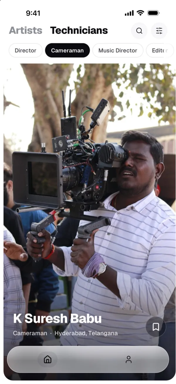 Technicians, showing a cameraman